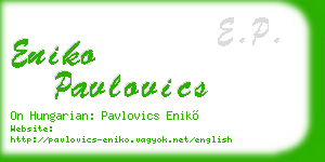 eniko pavlovics business card