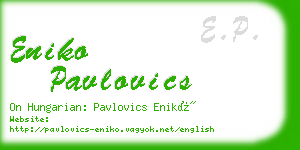 eniko pavlovics business card